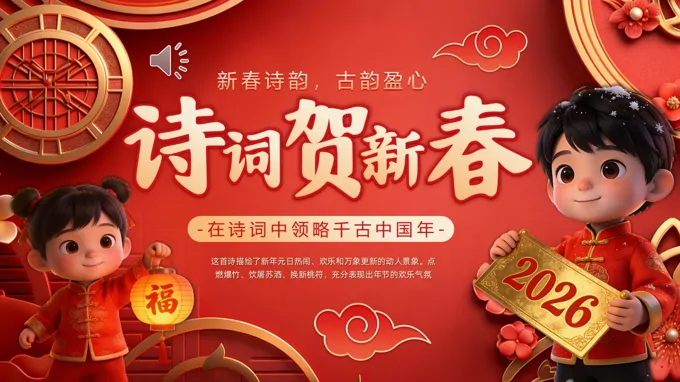 中(zhong)國(guo)風詩詞賀新(xin)春PPT含講稿