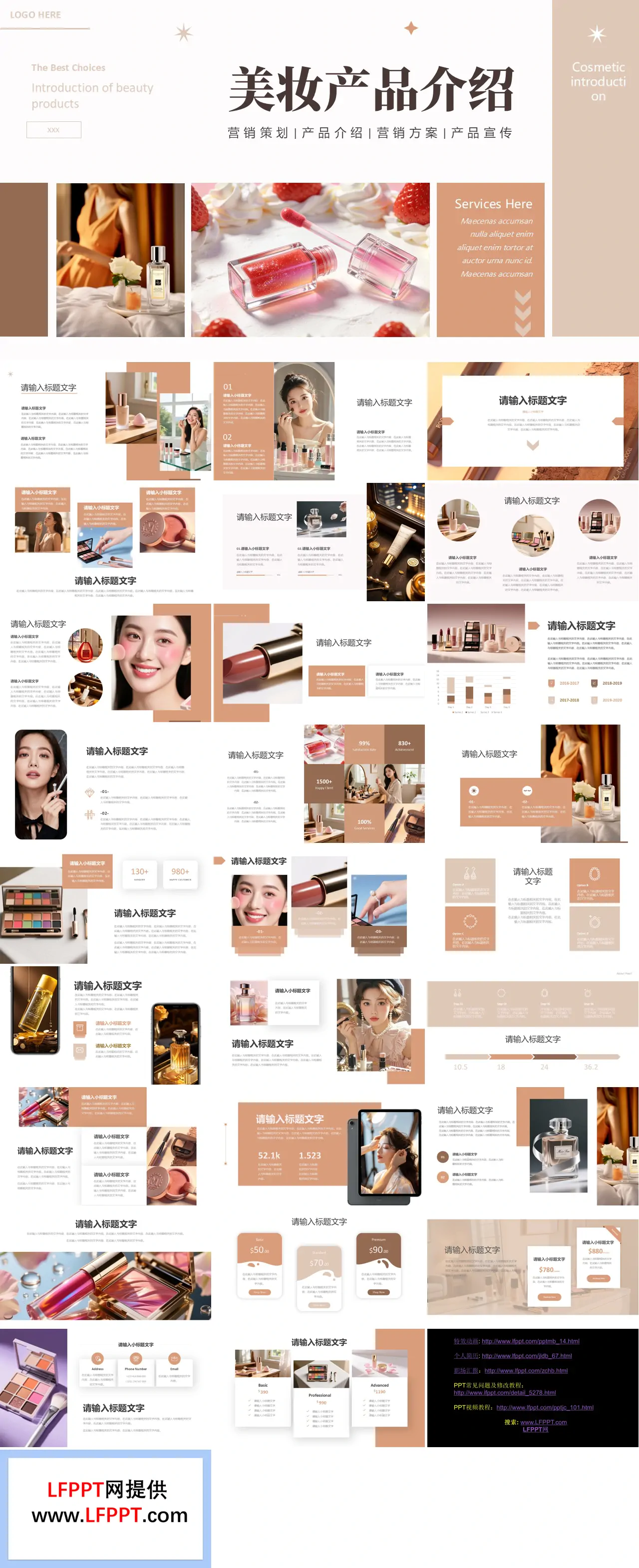 美妝産(chan)品(pin)介紹動(dòng)态PPT模闆（無內(nei)容）