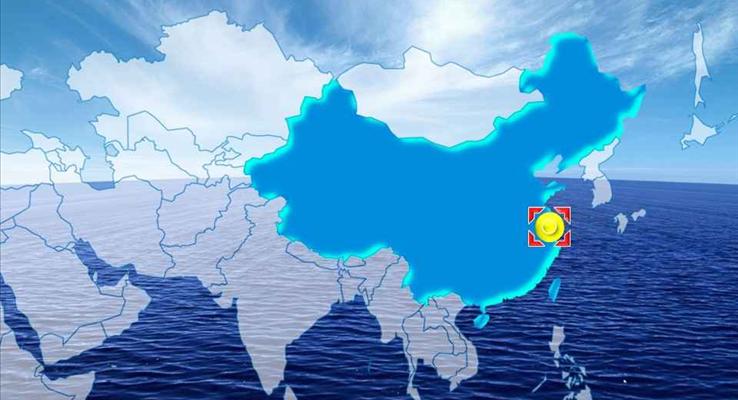 中(zhong)國(guo)地圖定位顯示特效動(dòng)畫PPT模闆