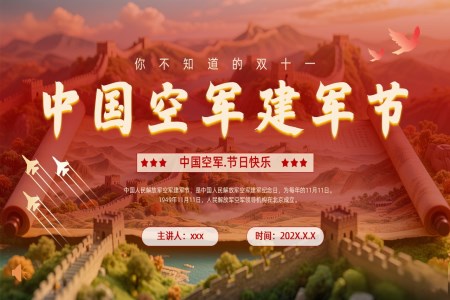 中(zhong)國(guo)空軍建(jian)軍節(jie)PPT含講稿
