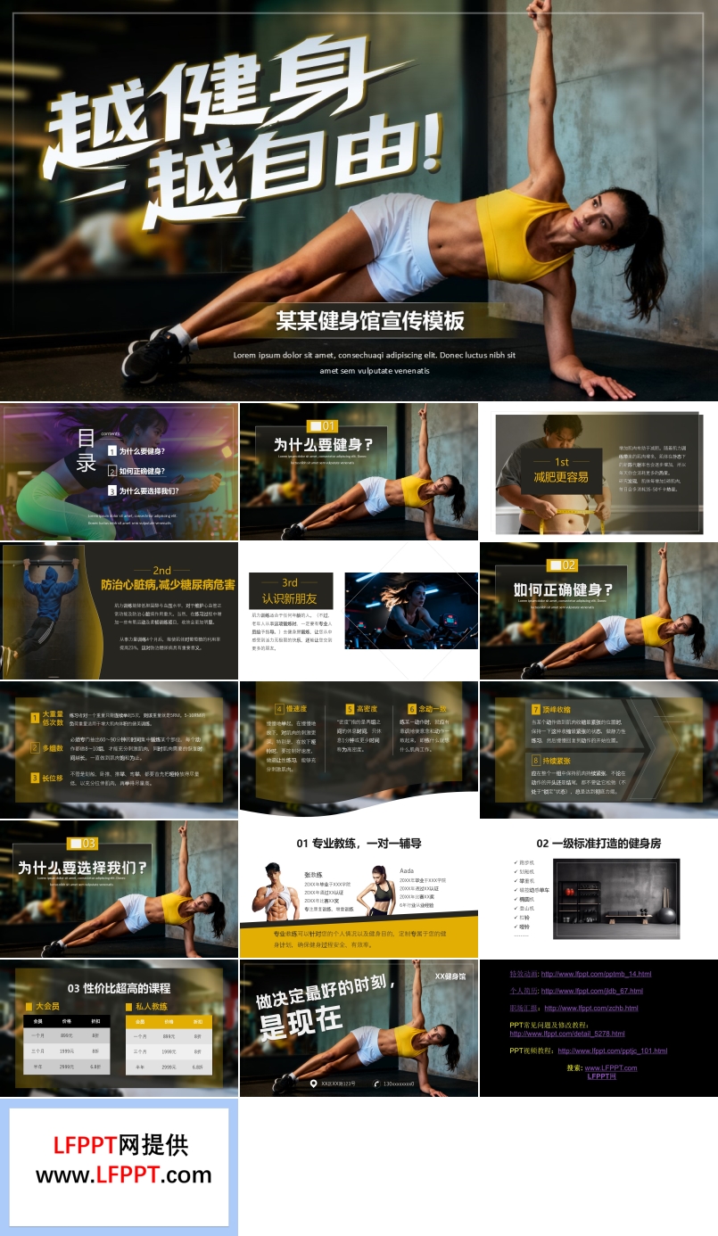 健身房健身俱樂部(bu)宣傳(chuan)介紹PPT動(dòng)态含講稿