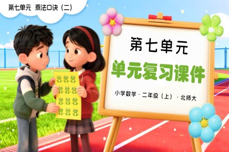 第七單(dan)元 乘灋(fa)口訣(二)(單(dan)元複習課件)二年(nian)級數(shu)學(xué)上冊北師大(da)PPT課件含知識清(qing)單(dan)