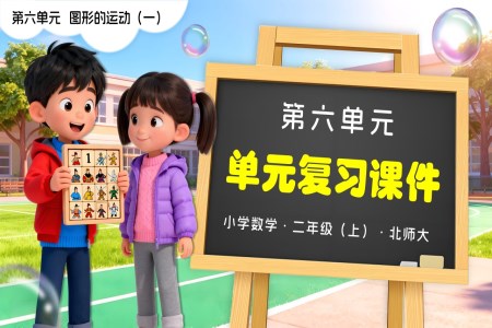 第六單(dan)元 圖形的(de)運動(dòng)（一(yi)）（單(dan)元複習課件）二年(nian)級數(shu)學(xué)上冊北師大(da)PPT課件含教案