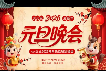 2026馬年(nian)元旦晚會元旦聯(lian)歡會PPT含講稿