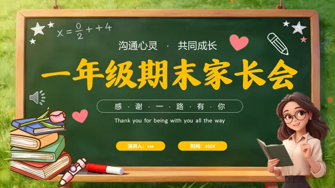 2026年(nian)一(yi)年(nian)級期末傢(jia)長(zhang)會PPT模闆PPT含講稿