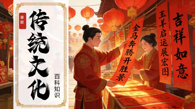 春節(jie)對聯(lian)習俗文(wén)化傳(chuan)統文(wén)化PPT課件含講稿