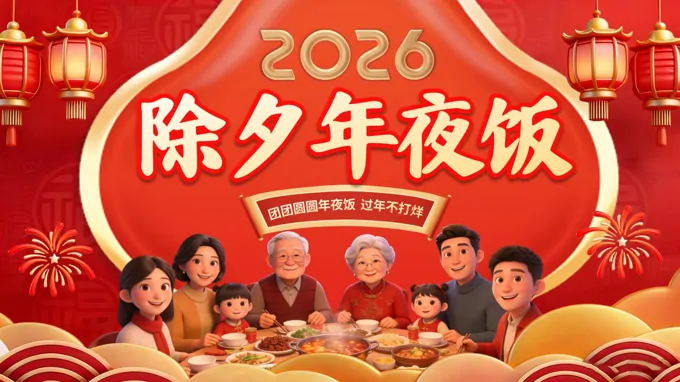 2026年(nian)春節(jie)除夕年(nian)夜飯PPT含講稿