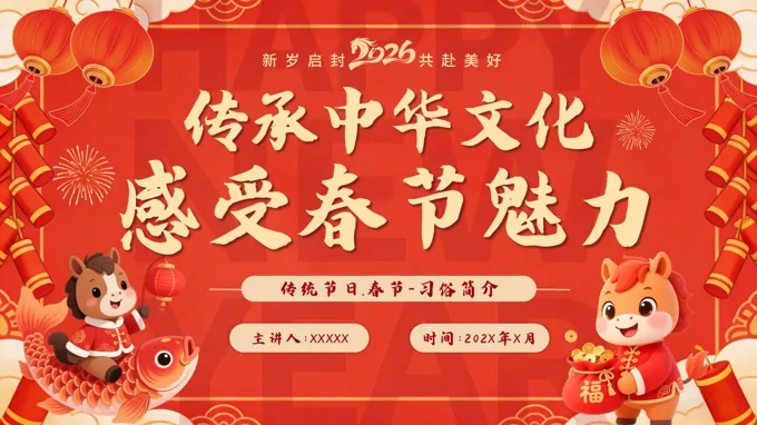 2026年(nian)馬年(nian)元旦幼兒園主(zhu)題班會ppt含講稿